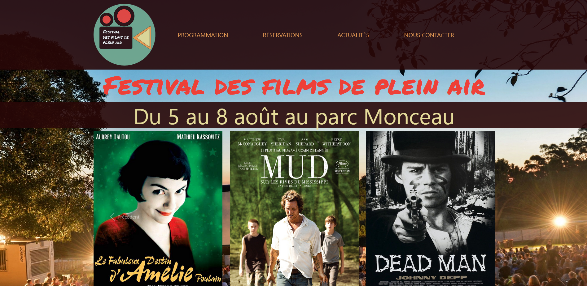 Site pour un festival de films